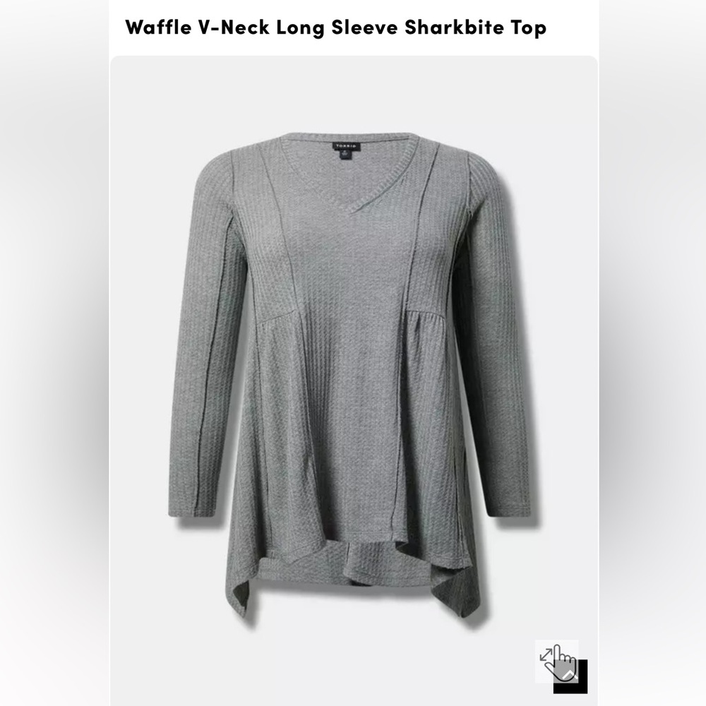 Size one grey torrid long sleeve v neck waffle shirt